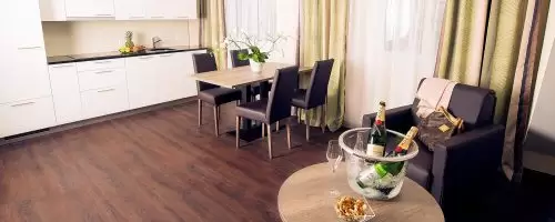 kitchen diner and living in apartment